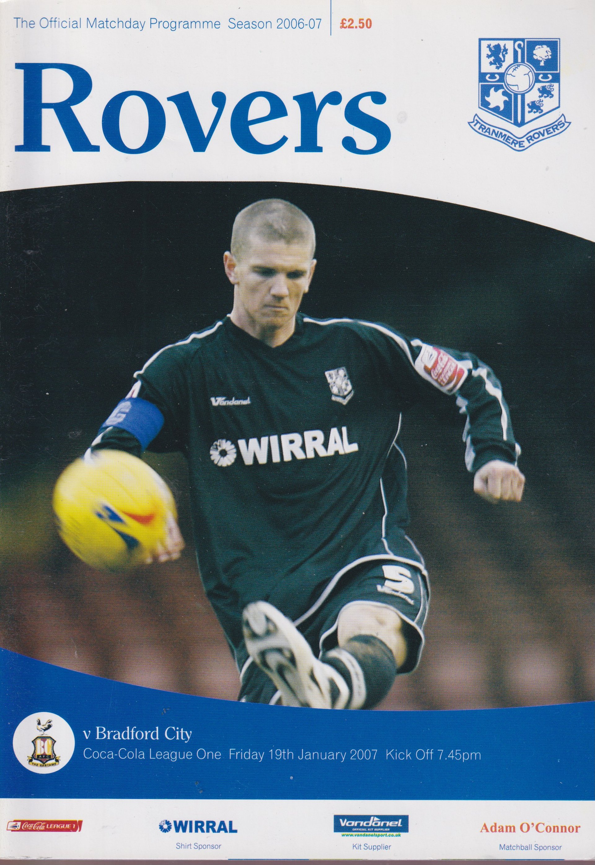 Tranmere Rovers v Bradford City match programme